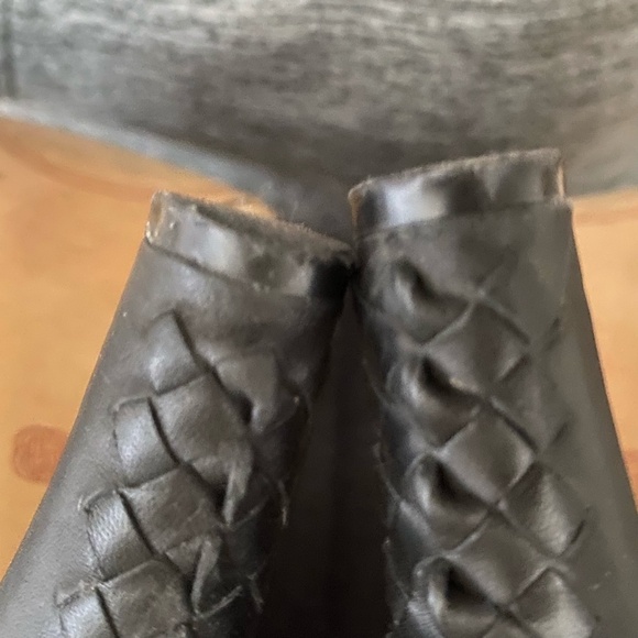 Elliott Lucca  Allesandra Black Leather Woven Open Toe Heels. Sz 10 - Picture 13 of 15